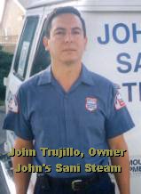 John's Sani Steam cleaning services for carpet, rugs, furniture in California area using the Bane-Clene Truck Mount Cleaning Machine