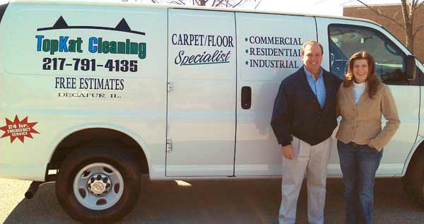 TopKat Cleaning serving Decatur Illinois and surrounding area Cleaning Carpet, Rugs and Upholstery Using the Bane-Clene Truckmounted Carpet Cleaning Machine and Cleaning Agents