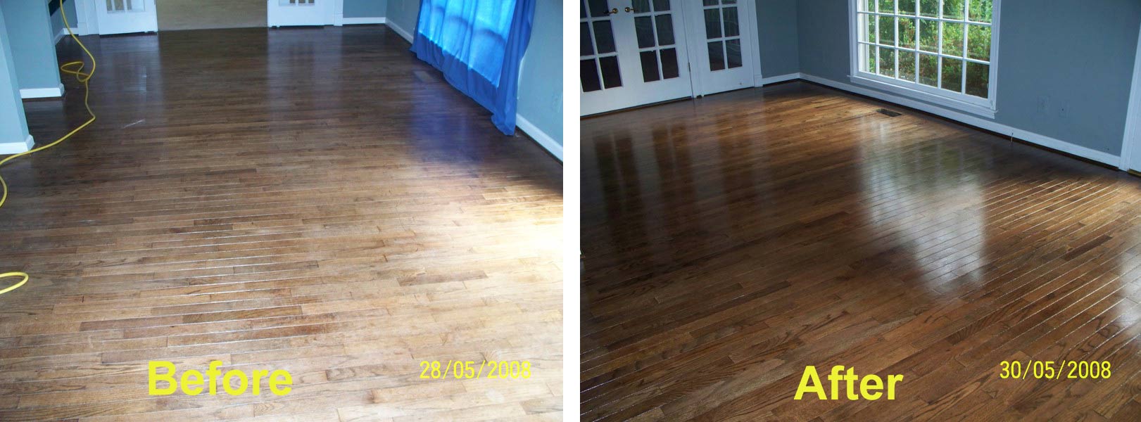 Before After photos of Wood Floor Restored