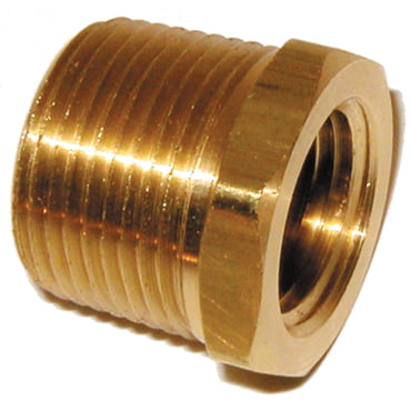 3/4 inch x 1/2 inch NPTF Brass Pipe Reducer Bushing
